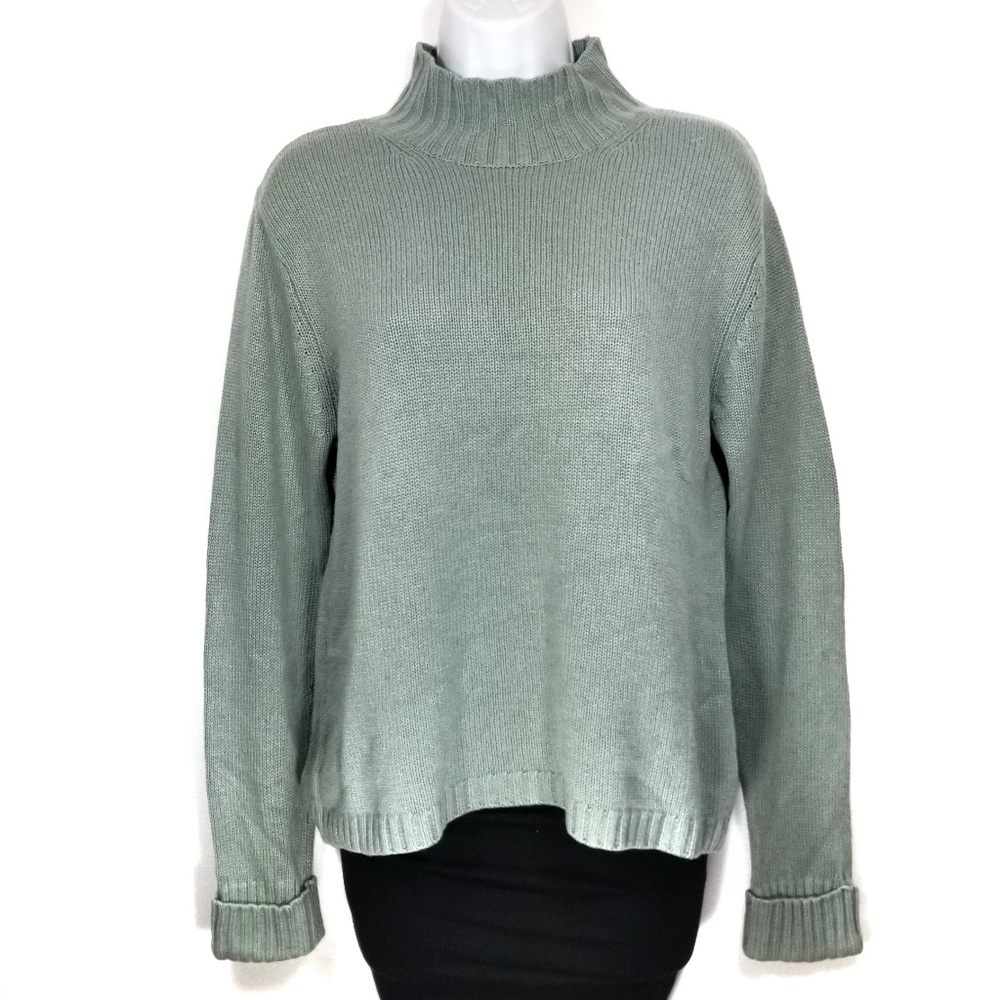 Talbots Mint Green Mock Turtleneck Sweater Large